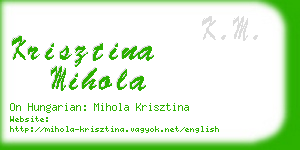 krisztina mihola business card